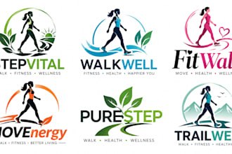 design a professional, walking, fitness, health, wellness, fitness walk logo
