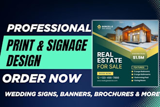 setup wedding sign real estate banner restaurant event church billboard brochure