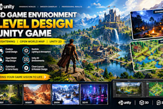 do 3d game environment level design unity game lightening open world map unity2d