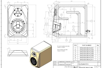 design custom engineer speaker enclosure, subwoofer box, hi fi cad for printing