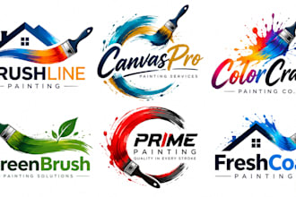 design a professional, painting, art, artistic, creative, handmade brush logo