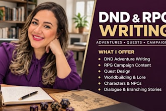 write professional dnd adventures, quests, rpg campaign content