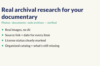 find real archival photos and sources for your youtube documentary