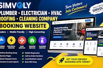 design plumber electrician hvac roofing cleaning company simvoly booking website