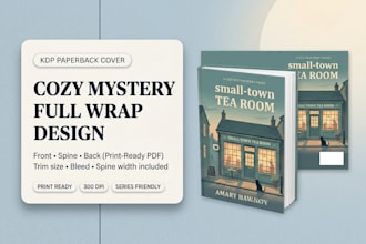 design a cozy mystery paperback book cover for KDP