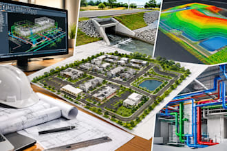 do custom civil 3d, storm water drainage, grading, plumbing and pipe network