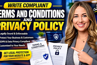 write compliant terms and conditions and privacy policy