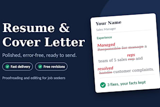proofread, edit, and polish your resume, CV, and cover letter