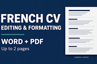 proofread and format your existing french CV
