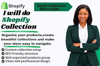 do shopify collection setup and product organization