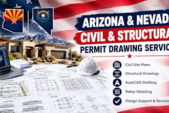 prepare arizona and nevada civil structural pe drawings