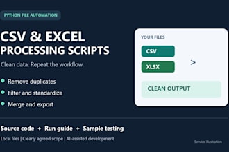 write a python script to process your CSV and excel files