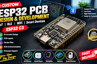 design custom esp32 pcb for iot, ble, wifi and smart electronic devices esp32 c3
