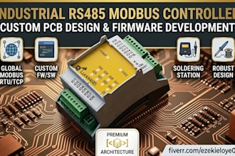 design industrial rs485 modbus controller pcb and firmware