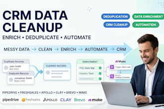 automate pipedrive freshsales apollo clay brevo make data cleanup enrichment