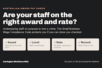 check your australian award pay and classifications for wage compliance