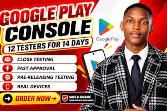 provide 12 google play beta testers for closed testing