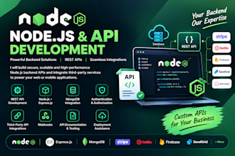 develop node js backend rest API and integrations