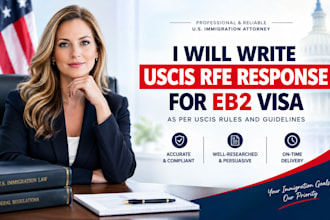 write uscis rfe response for eb2 visa as per uscis rule and guideline compliant