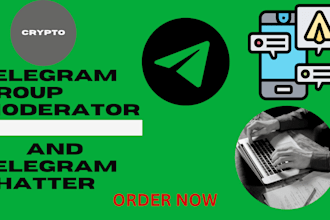 be your crypto telegram community manager, admin or moderator, hype, nft