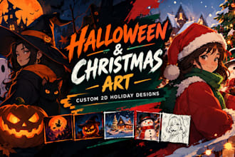 create custom halloween christmas and holiday art