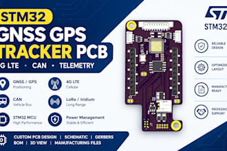 design stm32 gnss gps tracker pcb schematic layout with 4g lte and can bus
