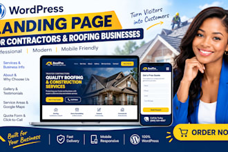 wordpress landing page for contractors roofing businesse