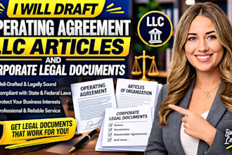 draft operating agreement llc articles and corporate legal documents