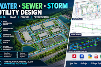 design water sewer and stormwater utility plans and networks in civil 3d