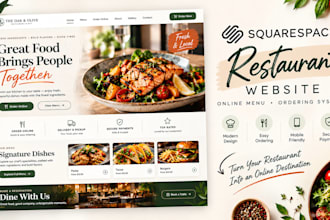 design squarespace restaurant website with online menu and online orderin