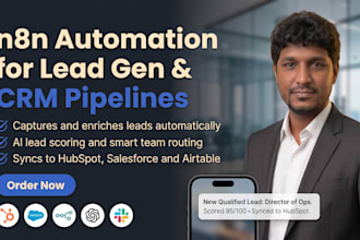 build n8n automation for lead generation, crm workflows and api integration