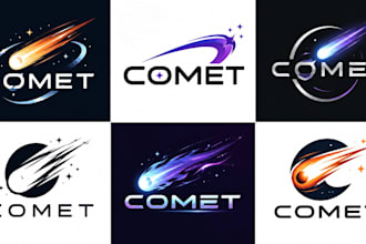 design a professional, space, galaxy, astronomy, cosmic, star comet  logo