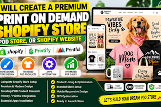 create a premium print on demand shopify store pod store shopify website