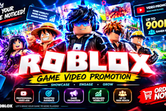 do roblox game promotion, roblox video advertising, promote to 900k gamers
