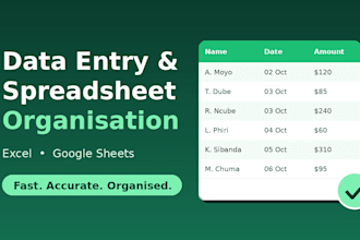organise your spreadsheet and enter your data accurately