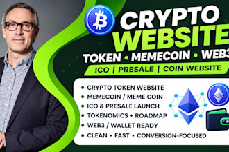 create crypto website, token, memecoin, ico, presale web3