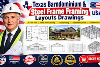 draw architectural barndominium floor plans and framing layouts fl tx