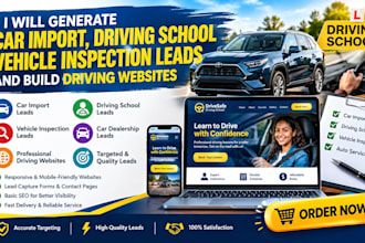generate car import driving school vehicle inspection leads driving website
