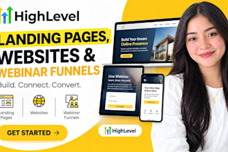build gohighlevel landing pages ghl websites and webinar funnels
