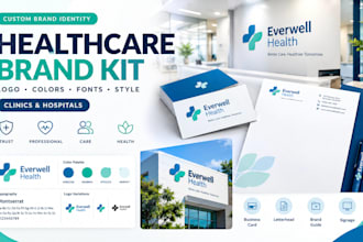 create healthcare brand kit and logo design for your medical clinic or hospital