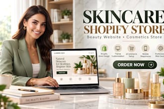 design skincare shopify store, beauty website and cosmetic shopify store