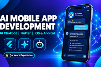 develop ai mobile app, ai chatbot, mobile app development and flutter app