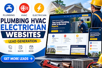 build plumbing contractor website lead generation page hvac electrician website
