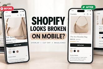 fix shopify mobile layout, text or image overlap and responsive issues