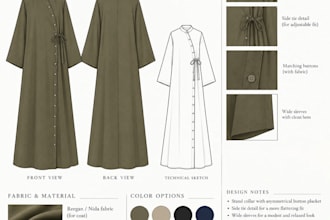 design elegant and unique abaya fashion sketches