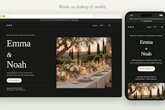 create a custom wedding website with rsvp, guest list and invitations