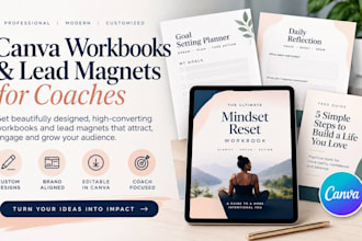 design canva workbooks, leadmagnets for coaches canva