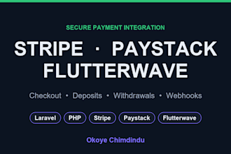 integrate stripe, paystack or flutterwave payment into your website
