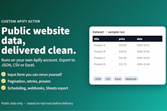 build a custom apify actor to scrape public website data