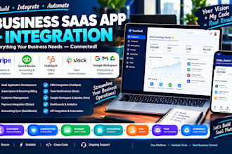 build and integrate saas app with quickbook, hubspot, slack and google workspace
